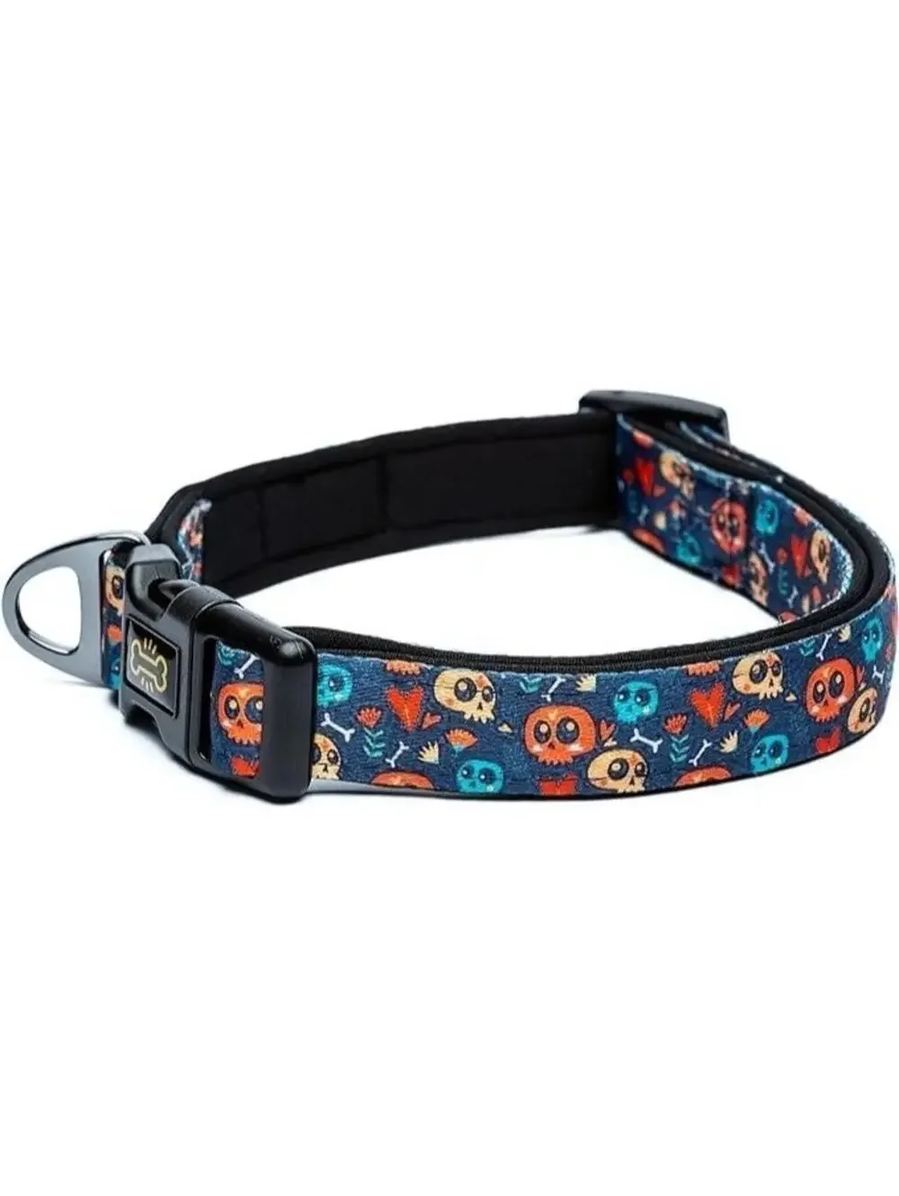 Blue Dog Collar Jack Muzo with Skeleton Bones Design, New Medium Dogs 12